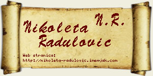 Nikoleta Radulović vizit kartica